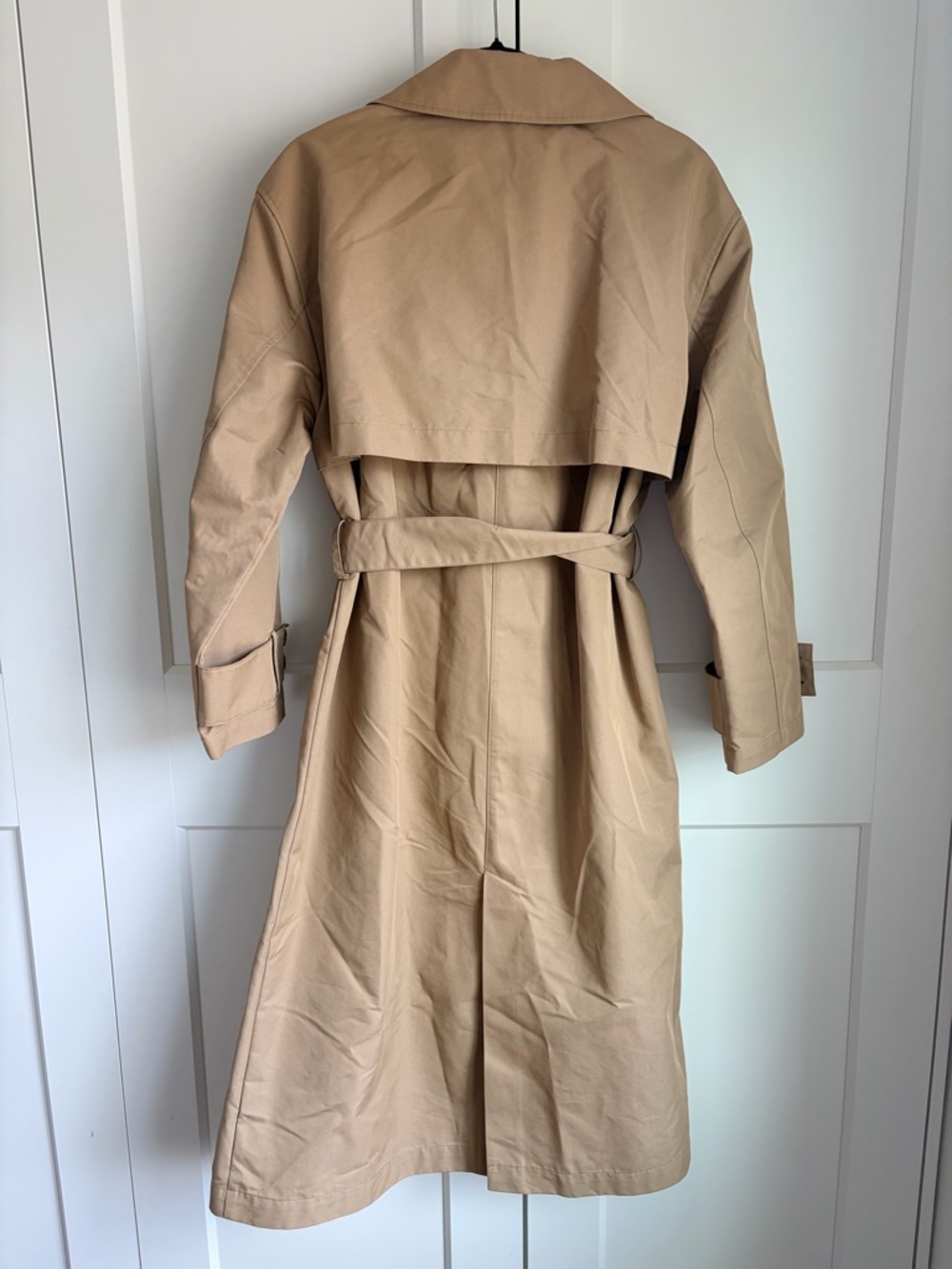 Zara Khaki Double-Breasted Trench Coat with Tie Belt | S - Picture 4 of 7